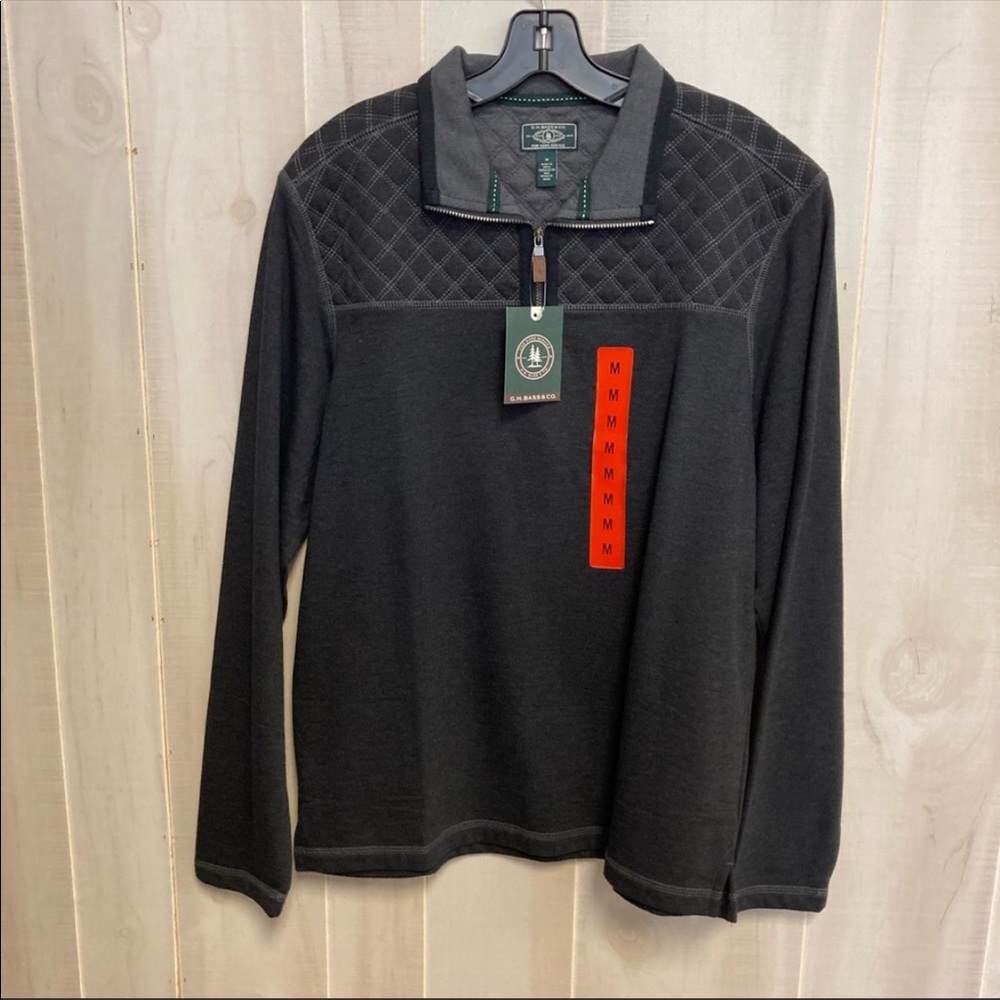 G.H. Bass & Co. Size Medium Grey Quarter-Zip Fleece Sweater